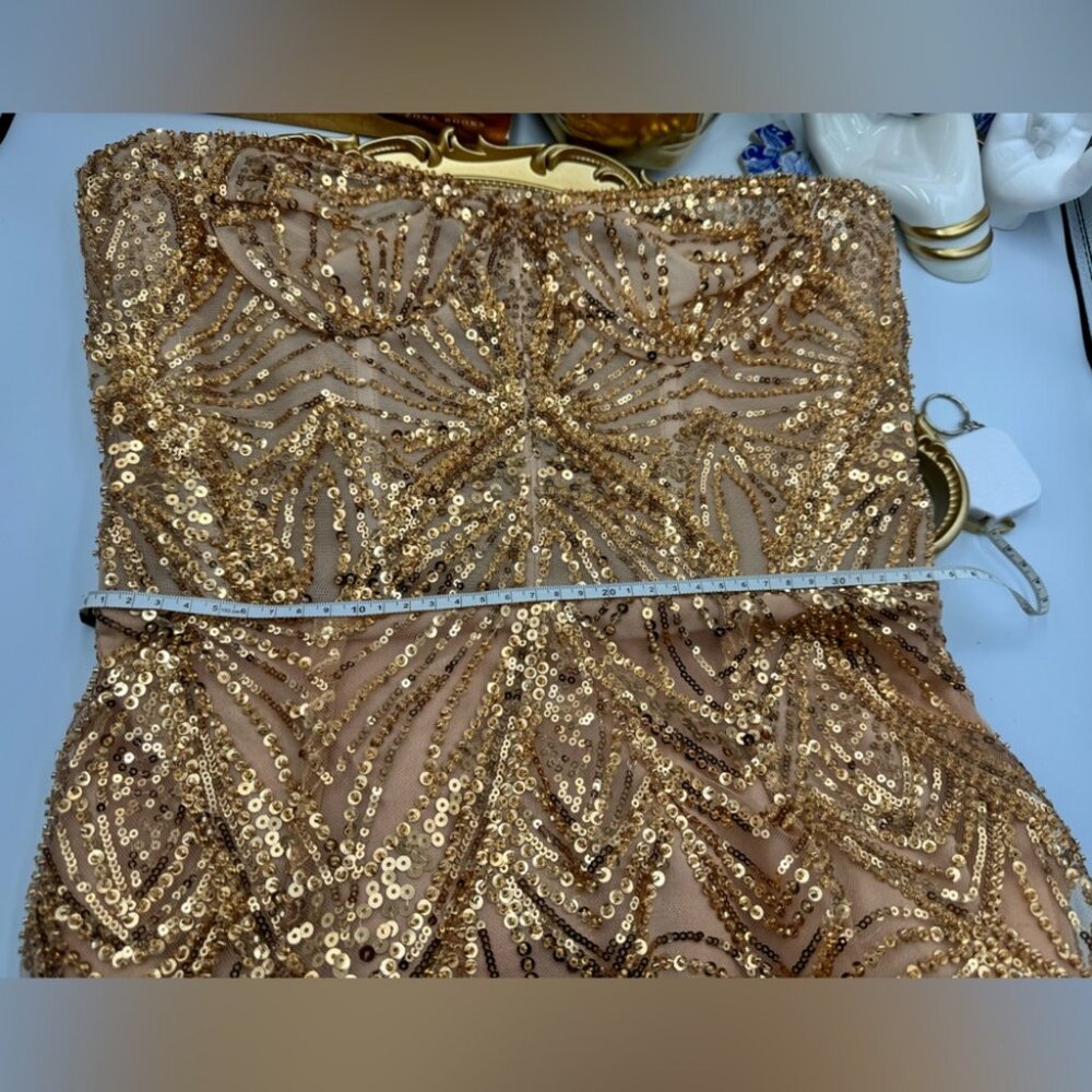 🆕 BRONX & BANCO 🧿 NWOT Giselle Midi Dress, Gold - Size L - Picture 16 of 16